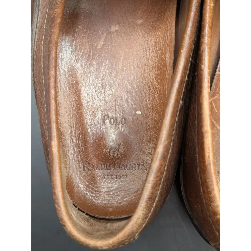 Polo Ralph Lauren Leather Driving Loafers Brown Men's Size 11D